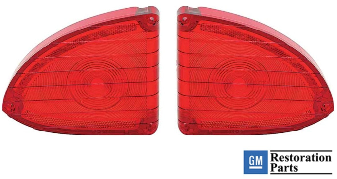 (2) 60-66 Chevy/GMC Suburban & Panel Van Rear Red Tail Light Lenses Pair