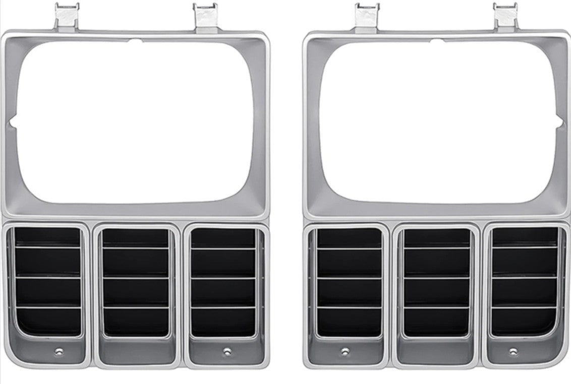 81-82 Chevy C10 Truck LH & RH Argent Single Headlight Bezels (Pair)
