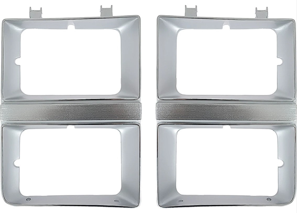 81-82 Chevy/GMC C10 Truck LH & RH Argent Dual Headlight Bezels (Pair)