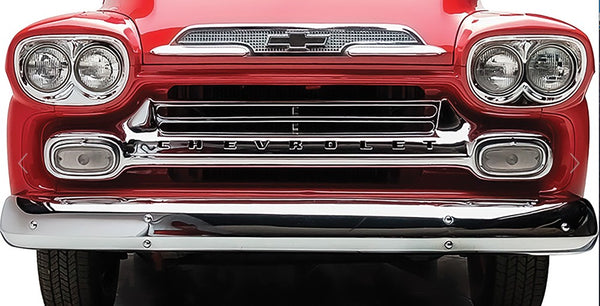 58-59 Chevy Pickup Truck Chrome Front Grille Assembly with Chevrolet Lettering