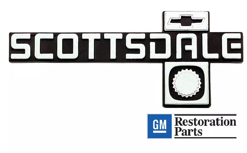 81-87 Chevy C10 Truck Dash Panel Emblem "Scottsdale"