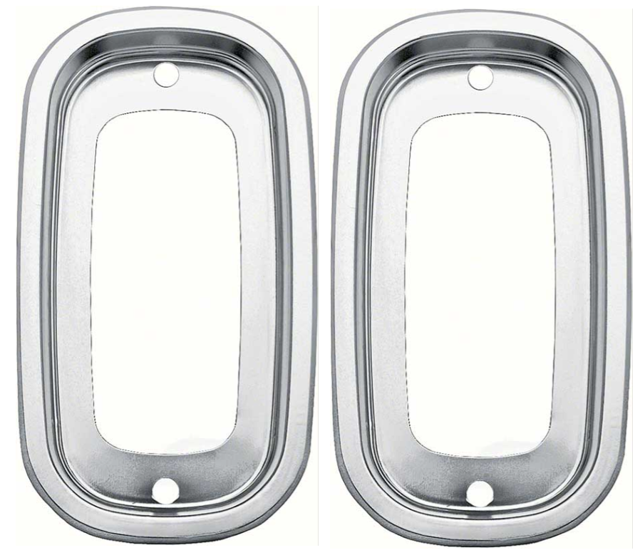 60-66 Chevy/GMC Fleetside Truck Rear Tail Light Turn Signal Aluminum Bezels Pair