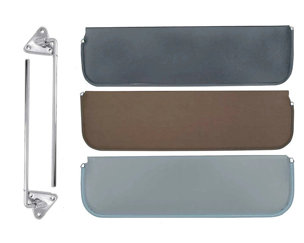 55-59 Chevy/GMC Truck Sun Visor Pad & Mounting Arm Set RH & LH Pair