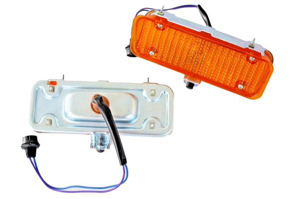 71-72 Chevy C10 Truck Front LH/RH Bumper Turn Light Parking Lamp Assemblies