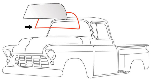 55-59 Chevy/GMC Truck Windshield Gasket Weatherstrip Seal without Trim Groove