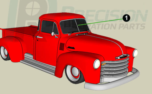 47-53 Chevy Truck 2-PC Windshield Gasket Weatherstrip Seal w/ Chrome Trim Groove