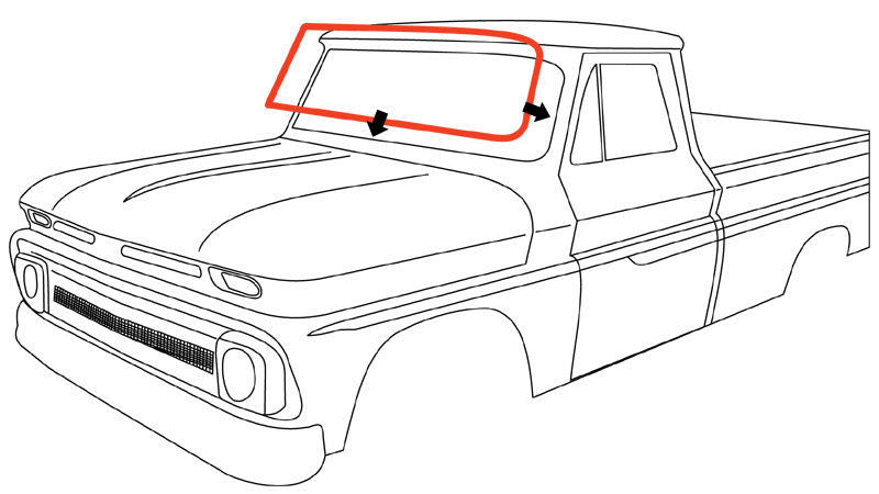 60-63 Chevy/GMC Truck Windshield Gasket Weatherstrip Seal w/ Trim Groove