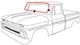 60-63 Chevy/GMC Truck Windshield Gasket Weatherstrip Seal w/ Trim Groove