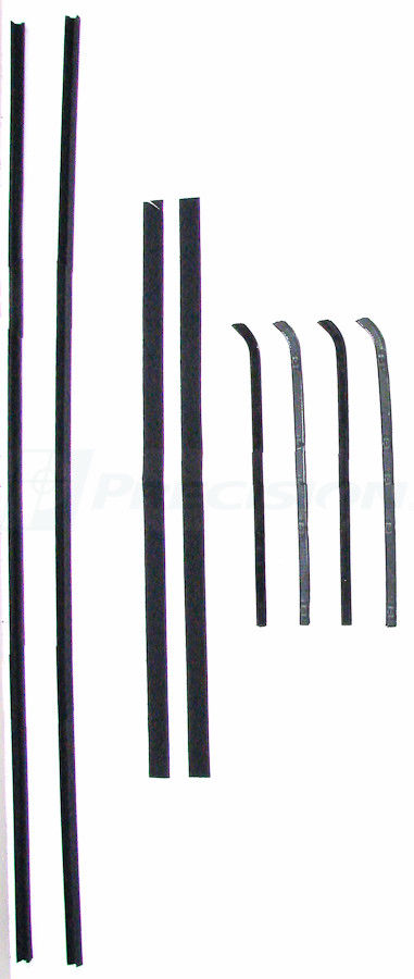 55-59 Chevy Door Beltline Molding Glass Run Channel Weatherstrip Window Seal Kit