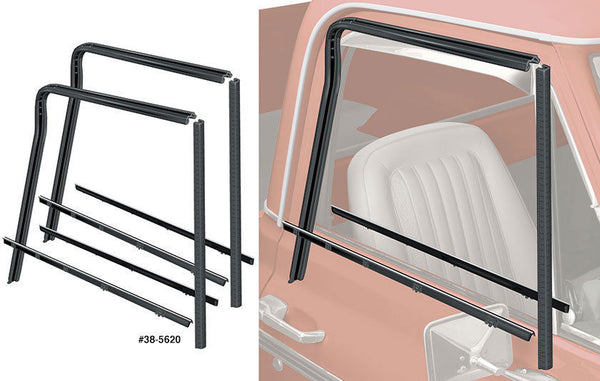 67-70 Ford F100 Truck Door Black Beltline Glass Run Channel Weatherstrip Window
