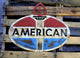 American Gasoline Painted/Rusted Patina Garage Sign