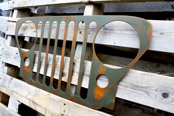 1945-1949 Willys Jeep CJ-2A Army Green/Rust Patina Grille