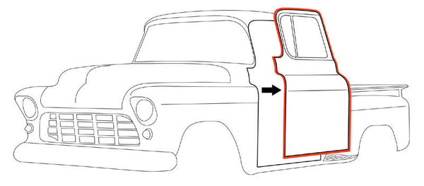 55-59 Chevy Truck Door Gaskets & Beltline Molding Channel Weatherstrip Seal Kit