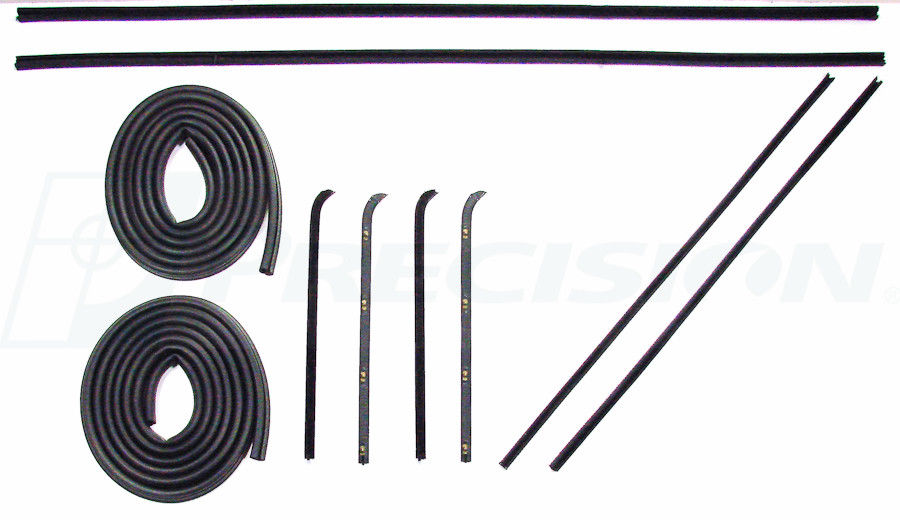 60-63 Chevy Truck Door Gaskets & Beltline Molding Seal Kit W/ Metal Frame Glass