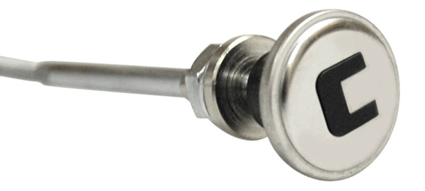 47-53 Chevy/GMC Truck Stainless Throttle & Choke Cable & Knob with Black Lettering