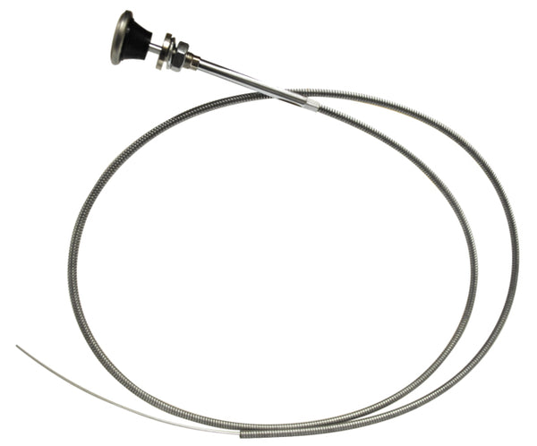 47-53 Chevy/GMC Truck Stainless Throttle Cable & Knob with Black Lettering