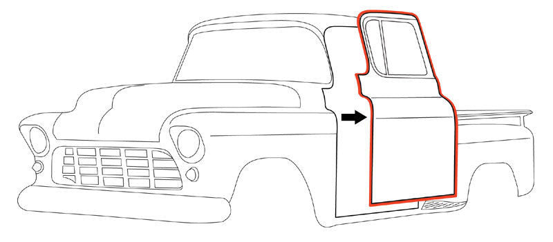55-59 Chevy Truck Door Gaskets Weatherstrip Seal Kit w/ Clips