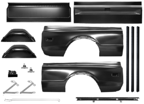 68-72 Chevy C/K Truck Complete Shortbed Fleetside Wood Bed