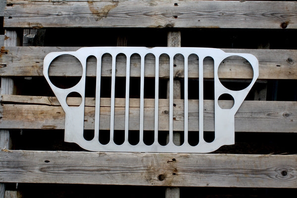 1941-1945 Willys MB WW II Jeep Grille Sign Army Green/Rust Patina