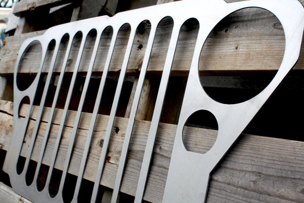 1941-1945 Willys MB WW II Jeep Grille Sign Army Green/Rust Patina