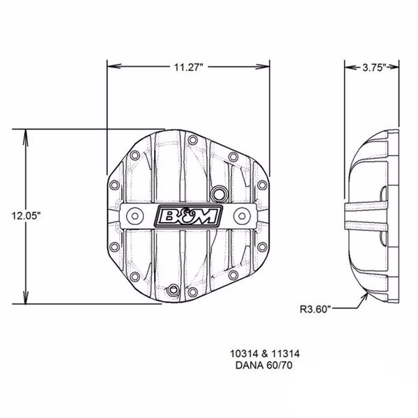 Black Aluminum Dana 60 Rear End 10 Bolt Differential Cover w/ Girdles