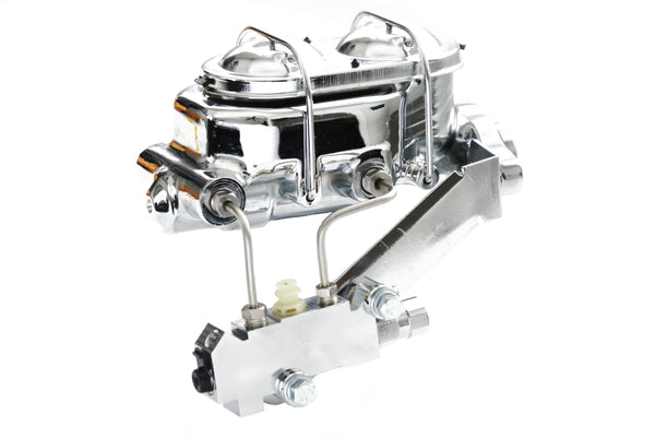 66-77 Ford Bronco Chrome Master Cylinder, Black Booster, Proportioning Valve Kit