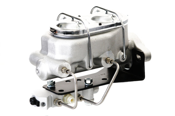 Universal Under Dash Brake Pedal w/ Aluminum Master Cylinder & Black Booster Kit