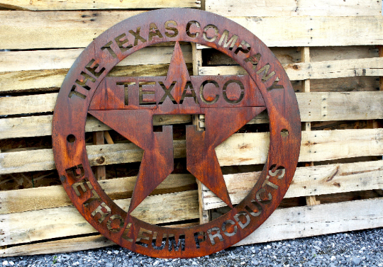Texaco Gas Station Garage Sign Petroleum Plasma Art