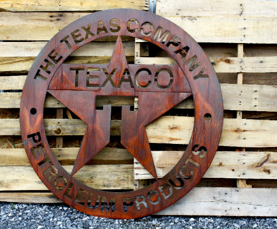 Texaco Gas Station Garage Sign Petroleum Plasma Art