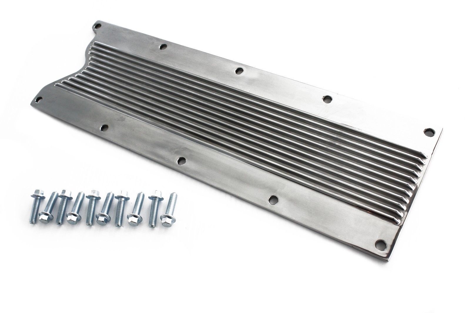 Finned Polished Aluminum Valley Cover w/ Bolts Knock Sensor Delete