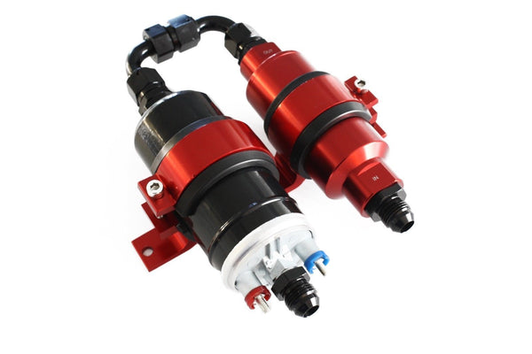 Red Billet Aluminum Fuel Pump Bracket Mount Bosch 044 Pump or 60mm Filter