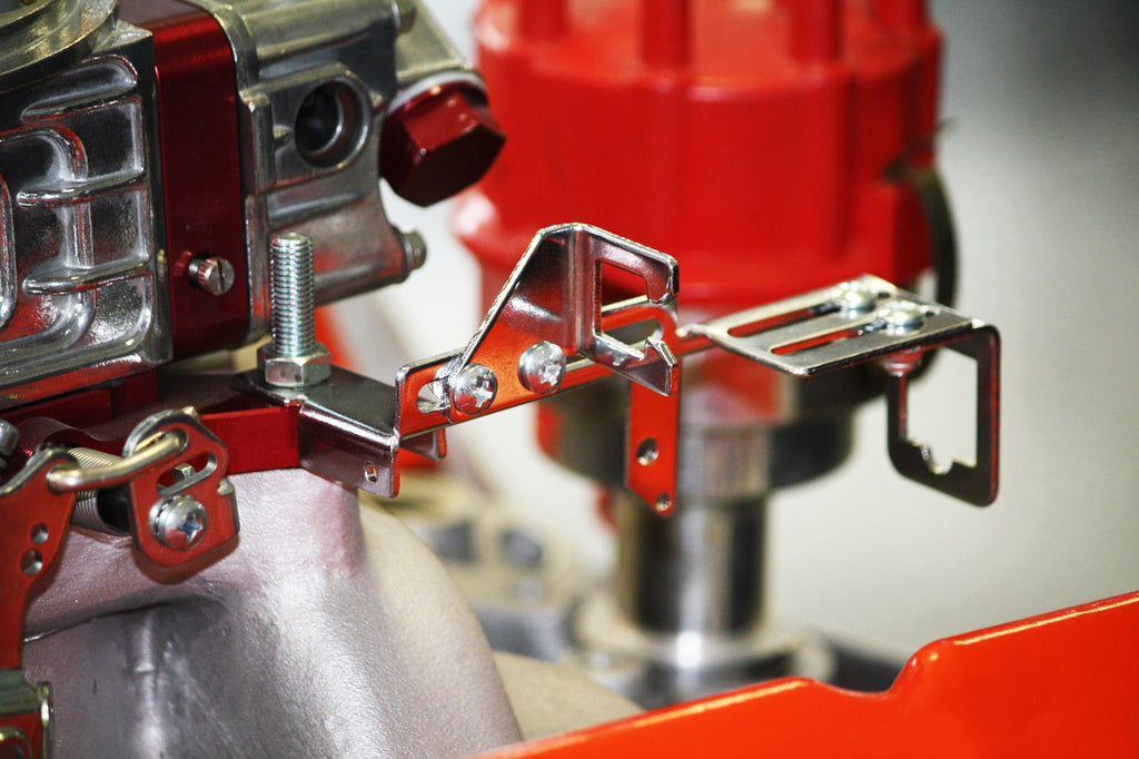 Chrome Adjustable Throttle Cable Bracket w/ Kickdown Edelbrock Holley