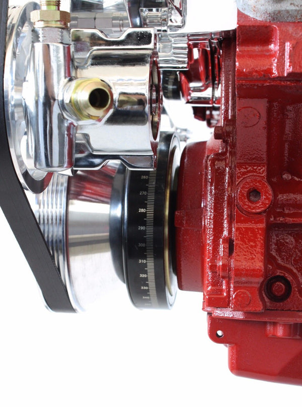 LS Serpentine Front  Pulley Drive Kit Polished/Chrome Bracket