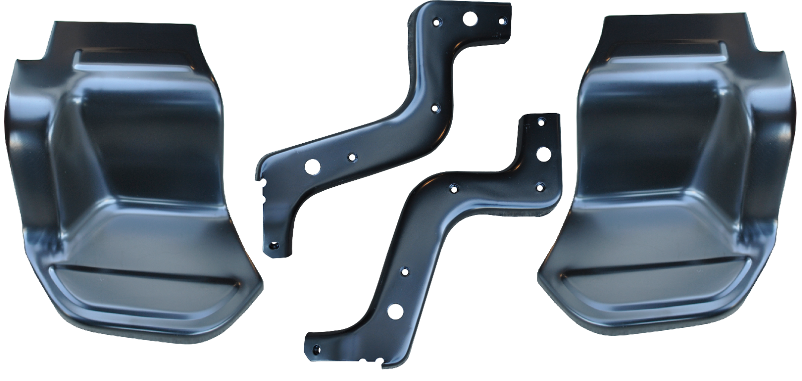 73-80 Chevy/GMC Shortbed Stepside Bed LH & RH Side Step Plates & Hanger Supports