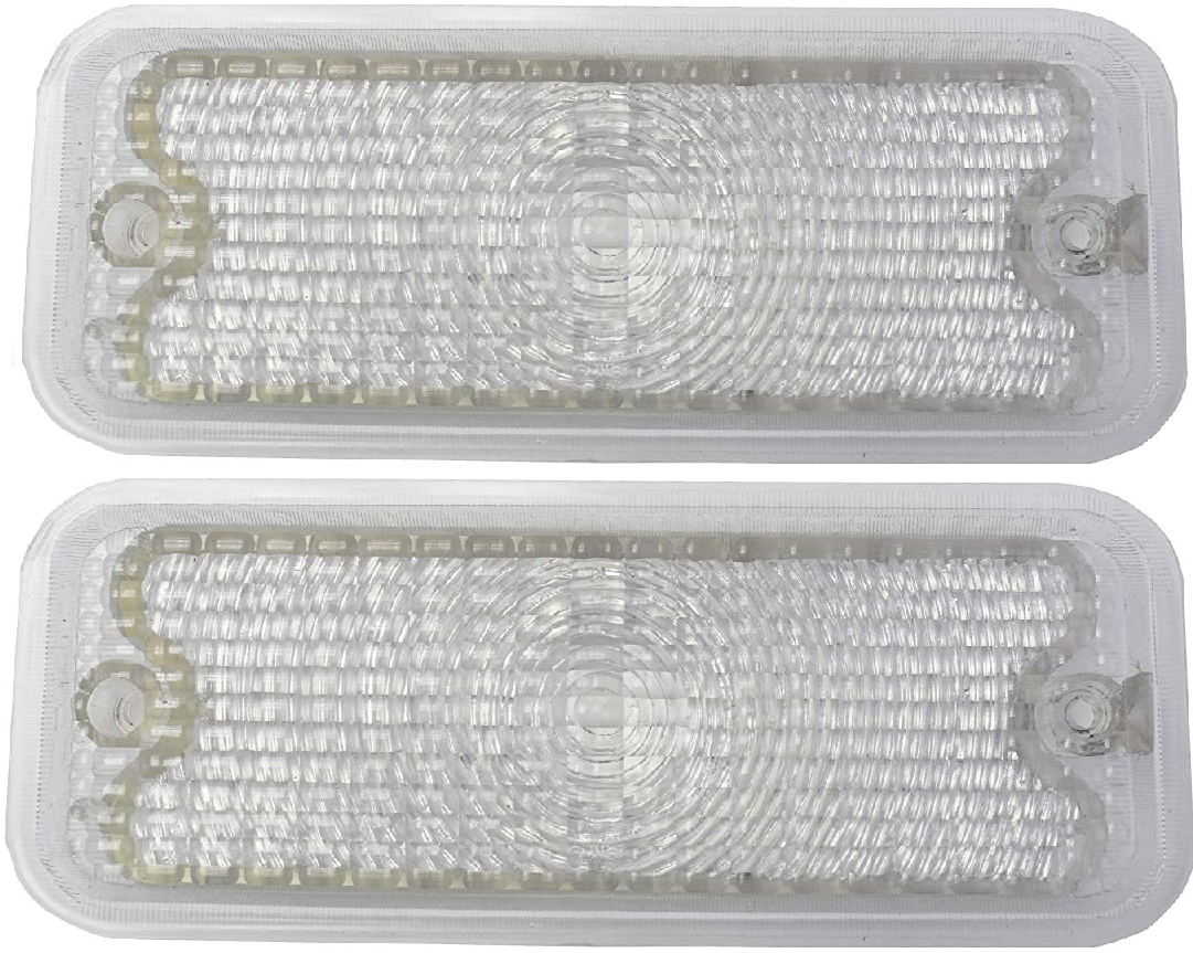 75-80 Chevy/GMC C10 Truck Front Clear Turn Signal Light Park Lamp Lens Set