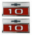 1966 Chevy C10 Truck LH/RH Fender Emblems Pair with Fasteners