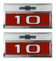 1966 Chevy C10 Truck LH/RH Fender Emblems Pair with Fasteners