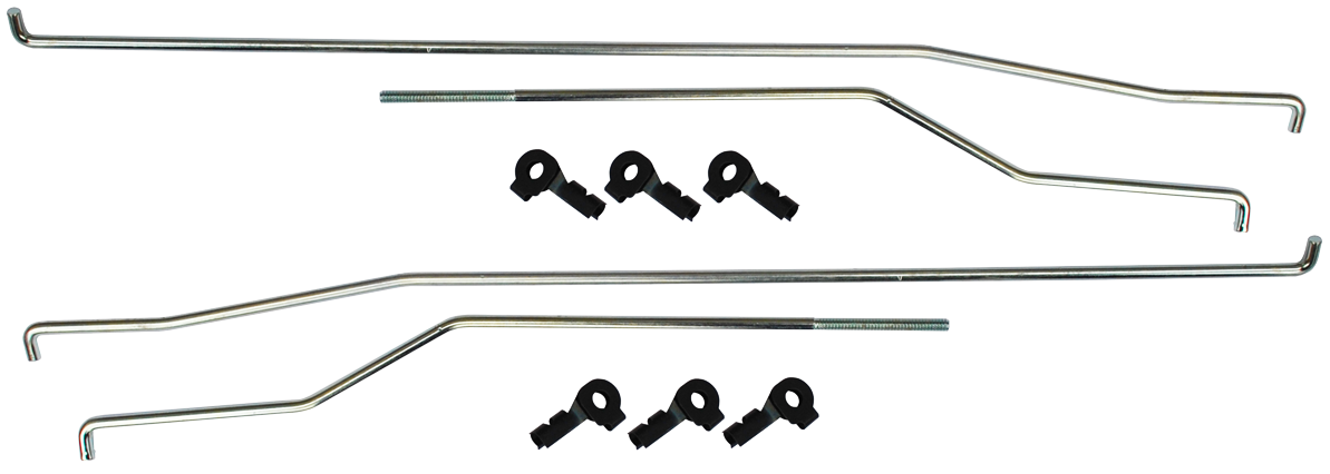 67-72 Chevy/GMC C10 Truck LH & RH Door Latch Handle Relay & Lock Rod Set with Clips