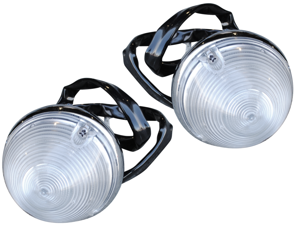 55-57 Chevy/GMC Truck Front LH & RH Clear Turn Signal Light Parking Assemblies