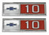 1965 Chevy C10 Truck LH/RH Fender Emblems Pair with Fasteners