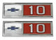1965 Chevy C10 Truck LH/RH Fender Emblems Pair with Fasteners