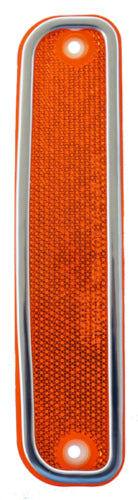 73-80 Chevy/GMC Truck Front LH & RH Side Amber Marker Lamp Lenses with Deluxe Trim