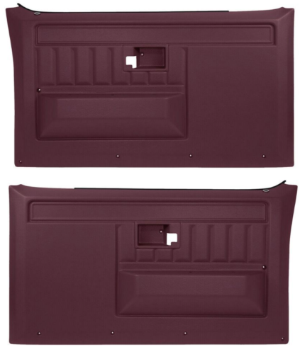 81-87 Chevy/GMC Pickup Truck OE Design Burgundy Plastic Interior Door Panels Red