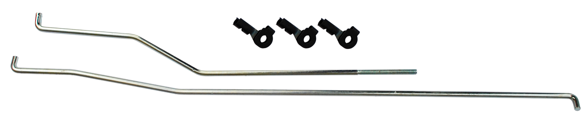 67-72 Chevy C10 Truck Passenger Door Latch Handle Relay & Lock Rod Set with Clips