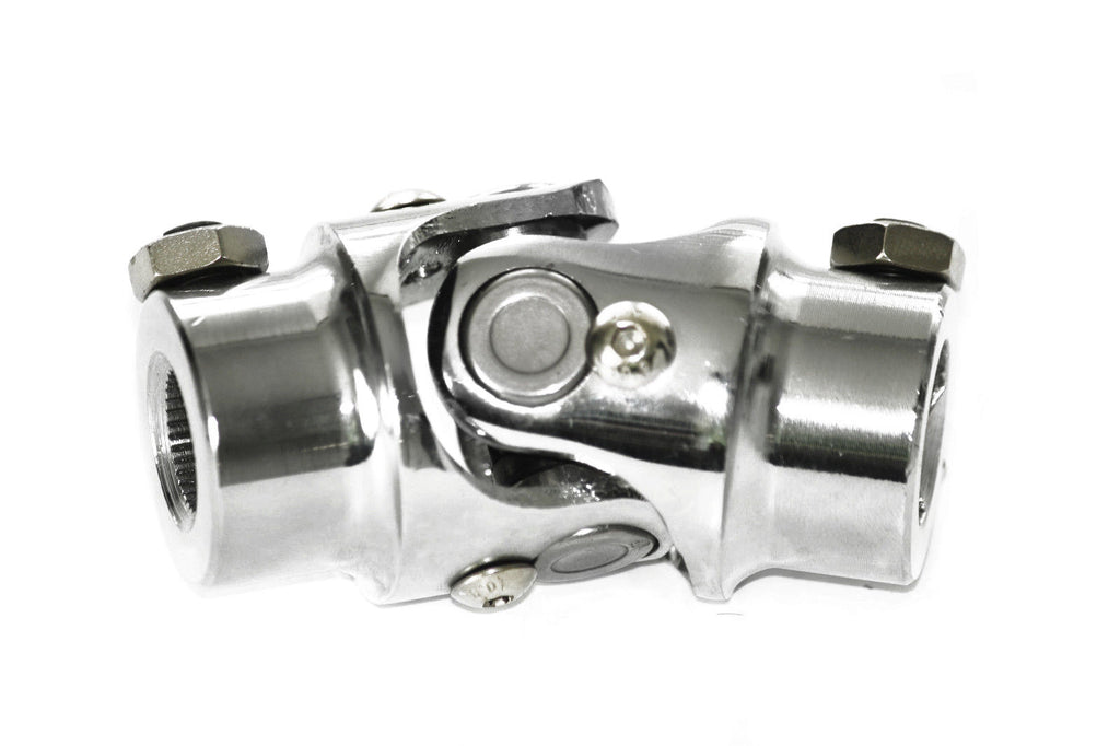 Chrome Steering Shaft U-Joint – 1" DD X 3/4-30 Spline, For Street Rod GM Box