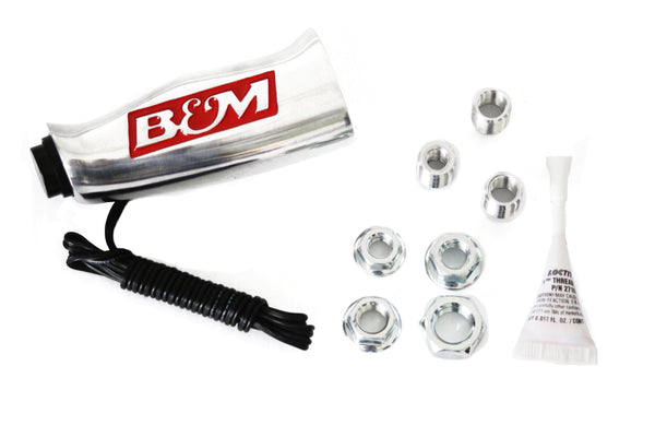 B&M Chrome Aluminum T Handle Transmission Shifter Knob w/ Button