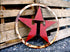 Rusty Red and White Patina Texaco Star Gas Station Garage Sign