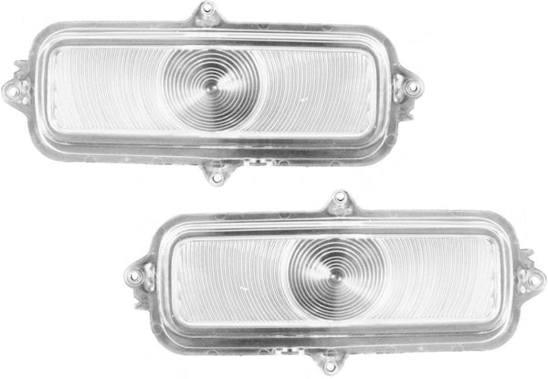 62-66 Chevy Truck Front LH & RH Turn Signal Parking Light Bezels & Clear Lenses