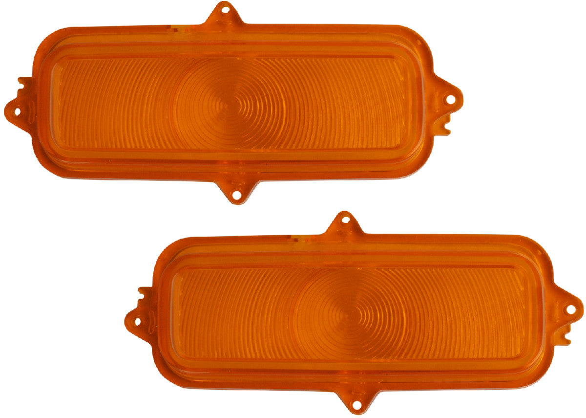 60-66 Chevy Truck Front LH & RH Amber Turn Signal Parking Light Lenses