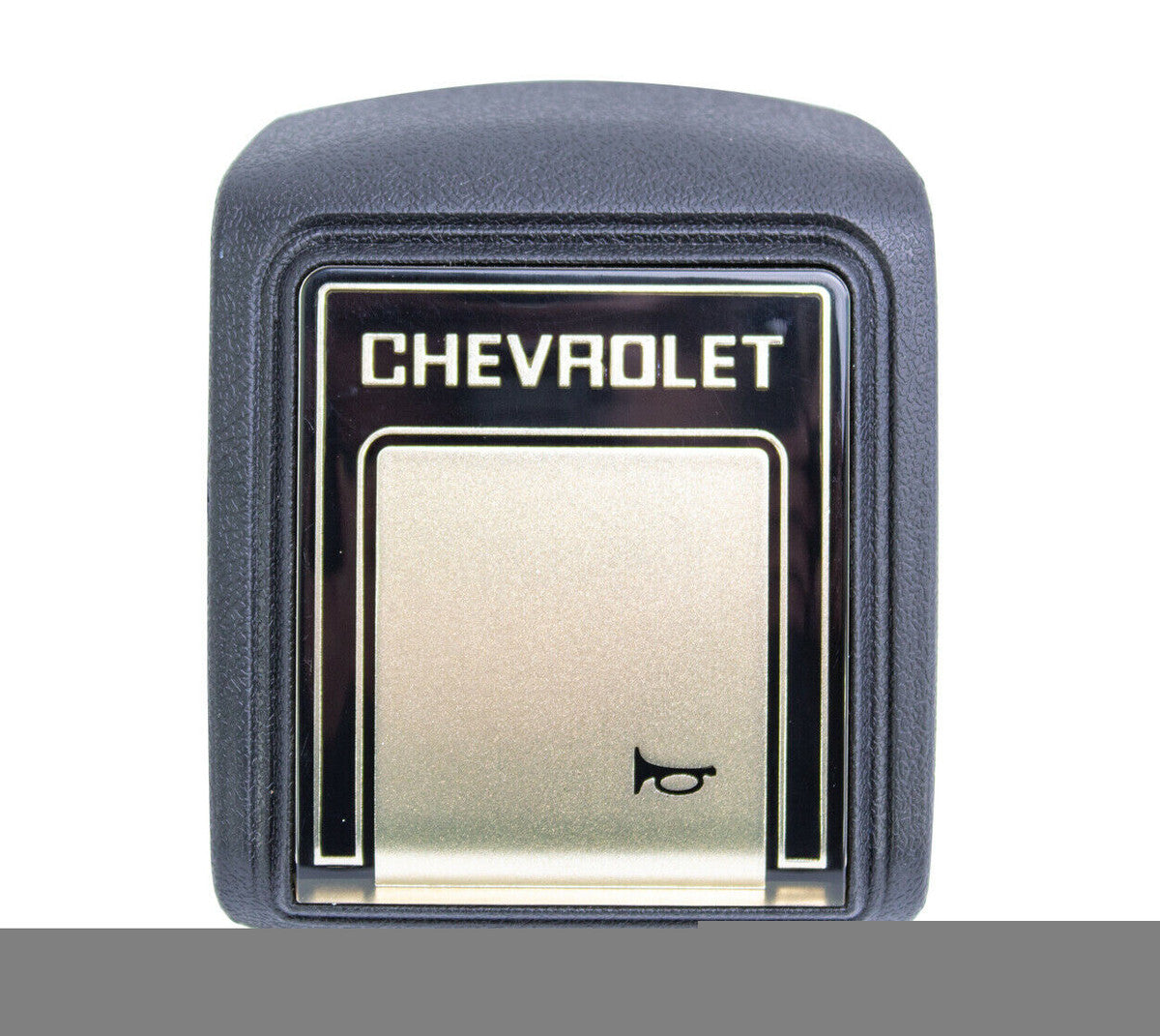 85-91 Chevy C10 Truck Black Original Steering Wheel Horn Button with Gold Details